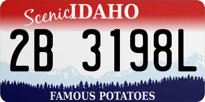 ID license plate 2B3198L