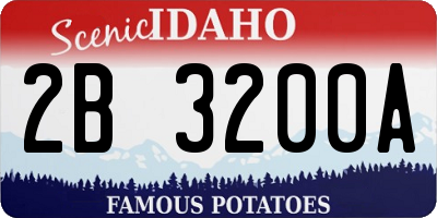 ID license plate 2B3200A