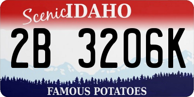 ID license plate 2B3206K