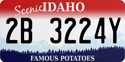 ID license plate 2B3224Y