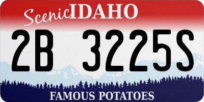 ID license plate 2B3225S