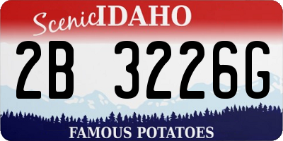 ID license plate 2B3226G