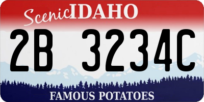 ID license plate 2B3234C