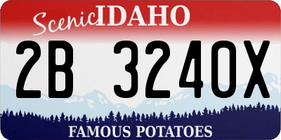 ID license plate 2B3240X