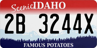 ID license plate 2B3244X