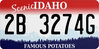 ID license plate 2B3274G