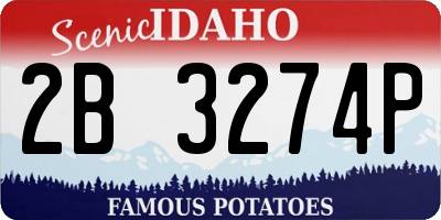 ID license plate 2B3274P