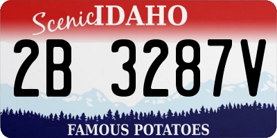 ID license plate 2B3287V