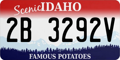ID license plate 2B3292V