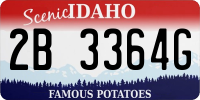 ID license plate 2B3364G