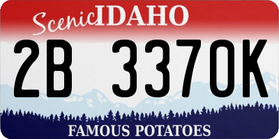 ID license plate 2B3370K