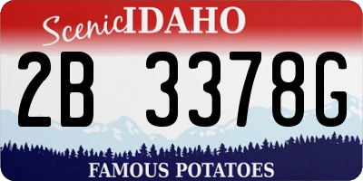 ID license plate 2B3378G