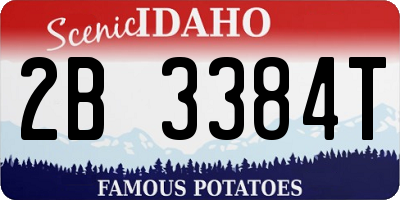 ID license plate 2B3384T