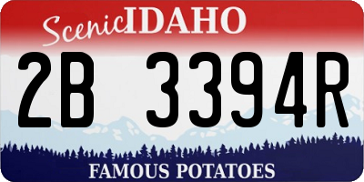 ID license plate 2B3394R