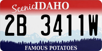 ID license plate 2B3411W