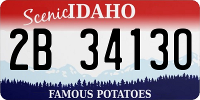 ID license plate 2B3413O