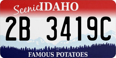ID license plate 2B3419C