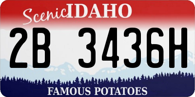 ID license plate 2B3436H