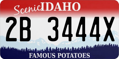 ID license plate 2B3444X