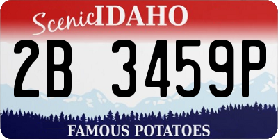 ID license plate 2B3459P