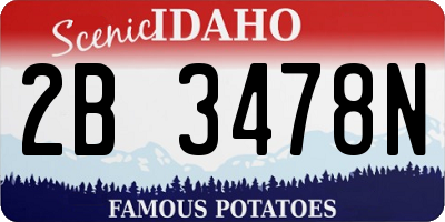 ID license plate 2B3478N