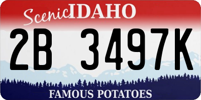 ID license plate 2B3497K