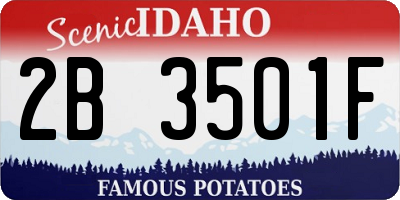 ID license plate 2B3501F
