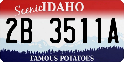 ID license plate 2B3511A