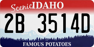 ID license plate 2B3514D