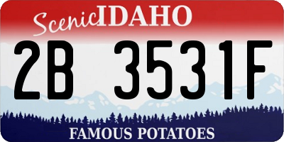 ID license plate 2B3531F