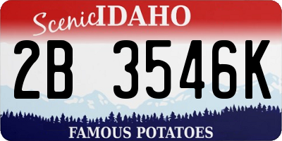 ID license plate 2B3546K