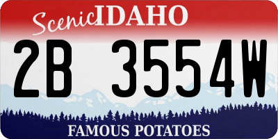 ID license plate 2B3554W
