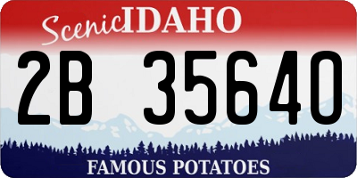 ID license plate 2B3564O