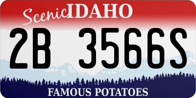 ID license plate 2B3566S