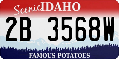 ID license plate 2B3568W