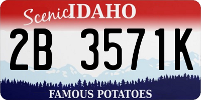 ID license plate 2B3571K