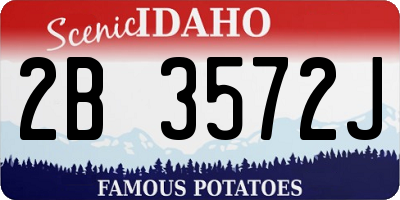 ID license plate 2B3572J