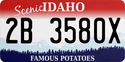 ID license plate 2B3580X