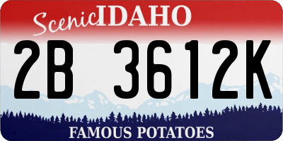 ID license plate 2B3612K