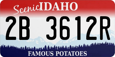 ID license plate 2B3612R