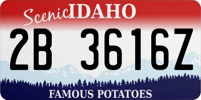 ID license plate 2B3616Z