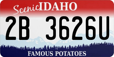 ID license plate 2B3626U