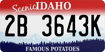 ID license plate 2B3643K