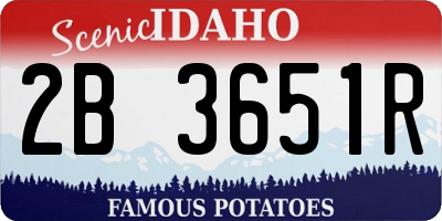 ID license plate 2B3651R