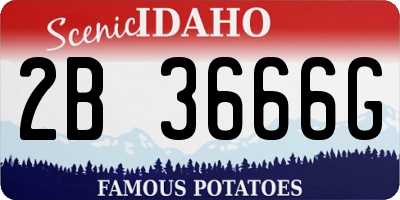 ID license plate 2B3666G