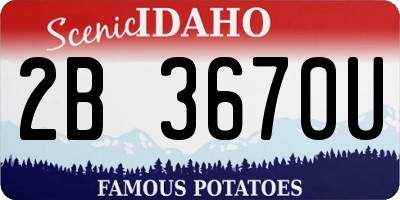 ID license plate 2B3670U