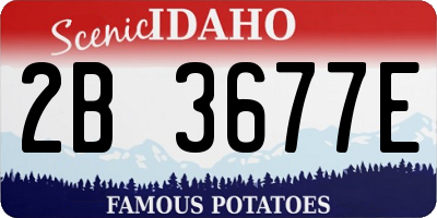ID license plate 2B3677E