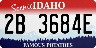 ID license plate 2B3684E