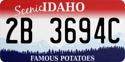 ID license plate 2B3694C