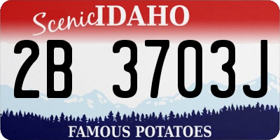 ID license plate 2B3703J